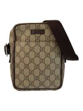 Gucci Beige Brown GG Supreme Canvas Shoulder Bag Pochette